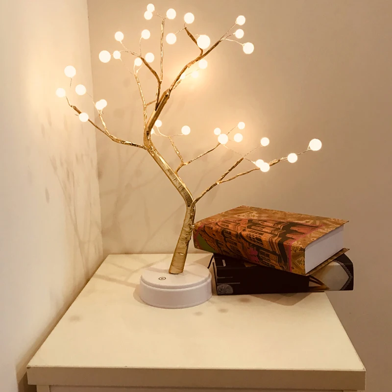 36LED Tree Lamp Pearl led decoracion Christmas Lights Plum Cherry Night Light for Wedding Party Home Decorations Tree Light
