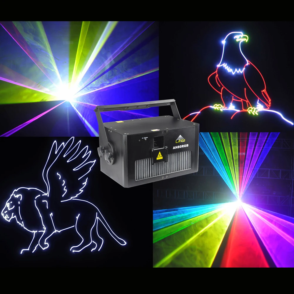 Outdoor laser show equipment 8W rgb multi color white animation writing custom logo laser light projector