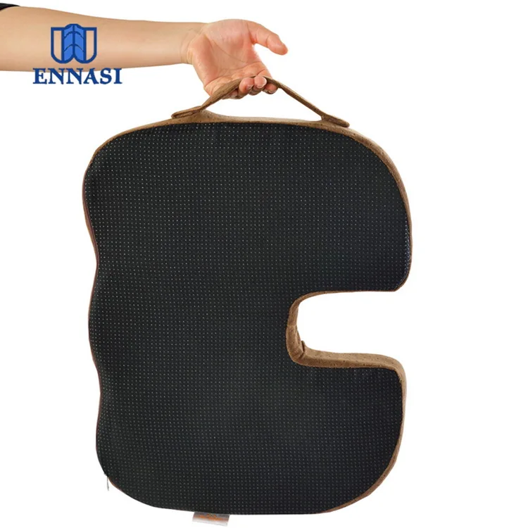 Non-slip Bottom Cover Memory Foam Seat Cushion with Handle