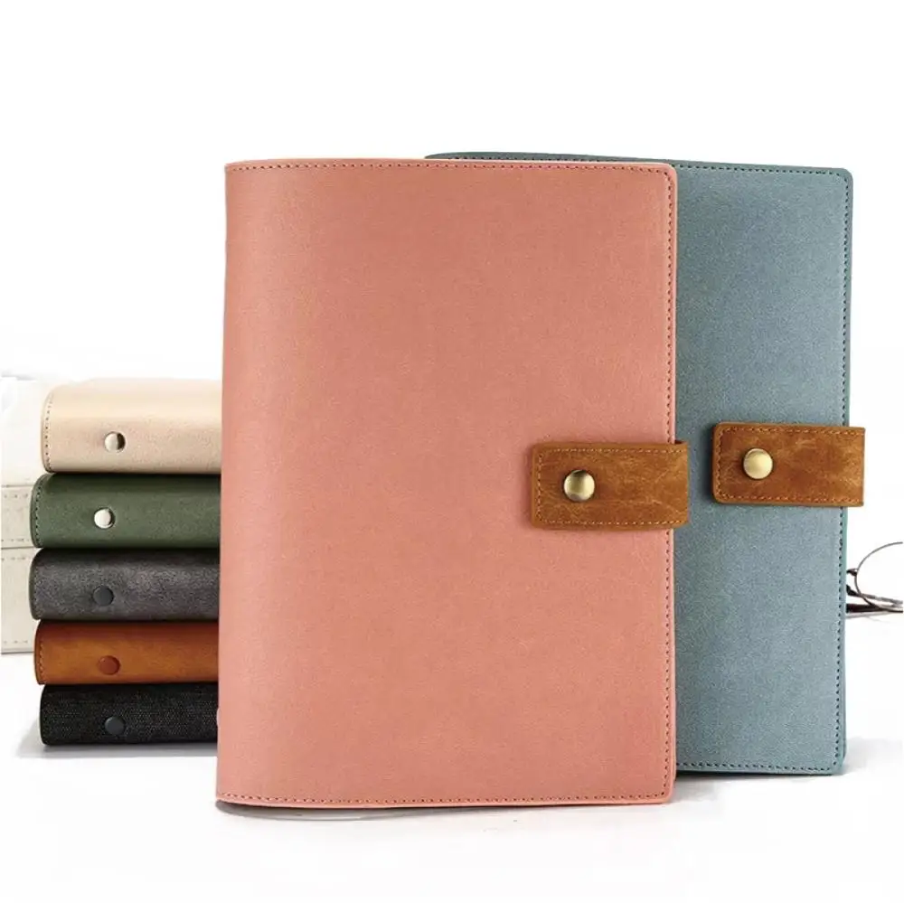 Cheap A5 loose leaf pu leather planner with ring binder business notebook custom logo calendar diary organizer for event