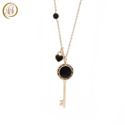 New Fine Jewellery Stainless Steel Ladies Roman Numeral Fashion Heart And Key Necklace