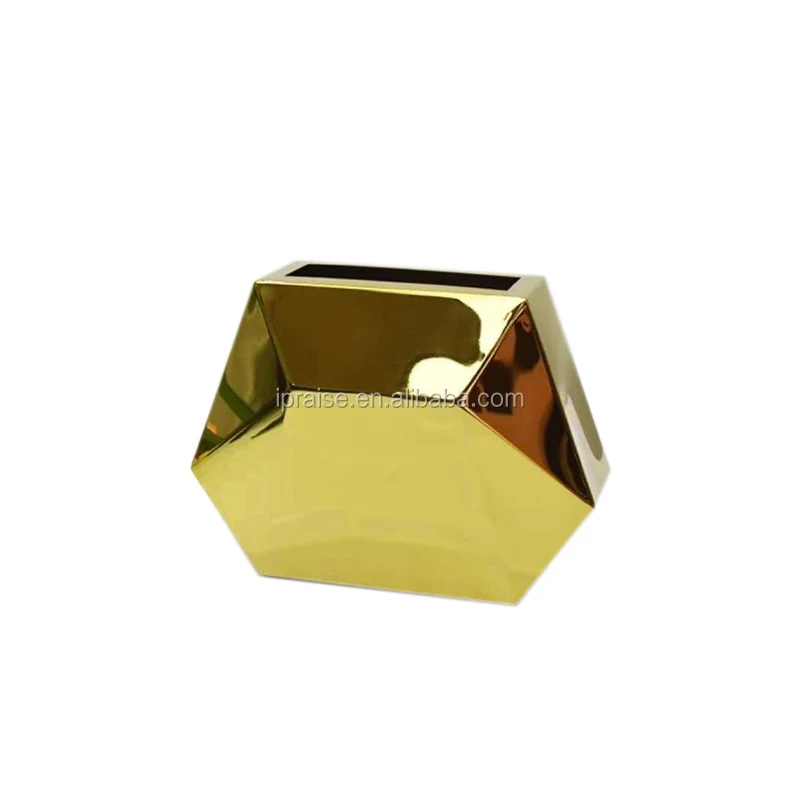 Modern beautiful design golden stainless steel flower vase