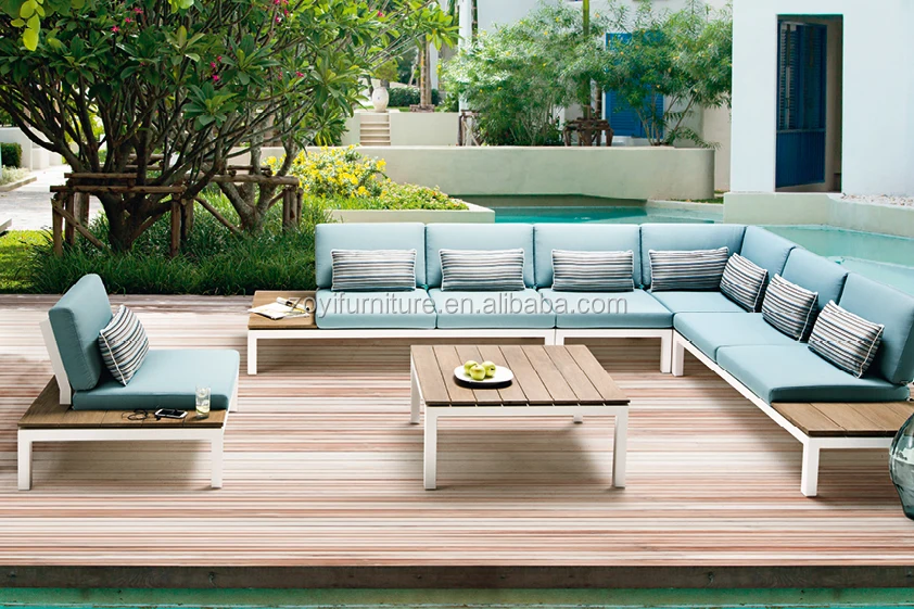 
teak sofa hot selling garden sofa aluminum modern outdoor lounge set white teak wood sofa set 