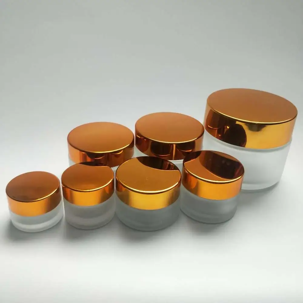 
5g to 100g transparent glass skin care treatment empty cream jar cosmetic frosted glass cosmetic jar 