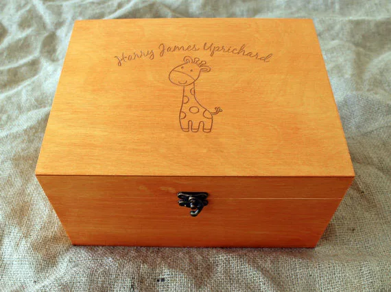Custom Wood Baby Memory Box, Baby Keepsake Box Gift Box