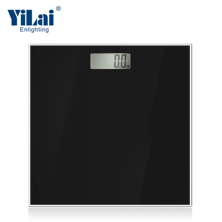 Top Bath Scales Electronic Balance Digital Bathroom Body Weight Scale 180 Kg OEM Square Electronic and Promotional Black 30x73mm