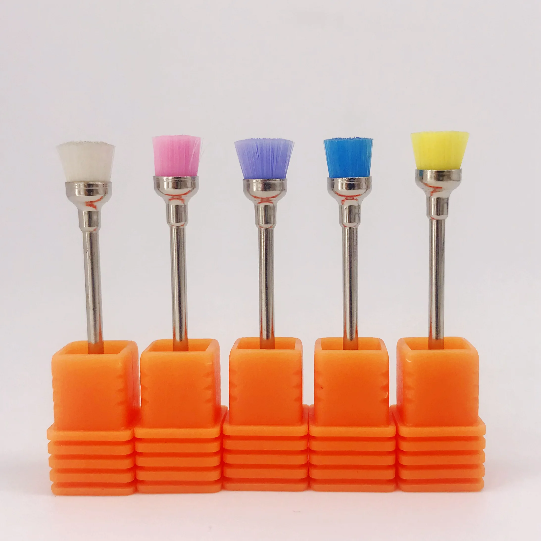 White pink blue purple yellow nylon manicure pedicure nail acrylic gel scrap clean brush