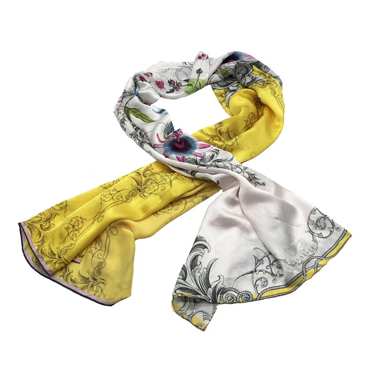 Шелковый шарф с цифровым принтом на заказ