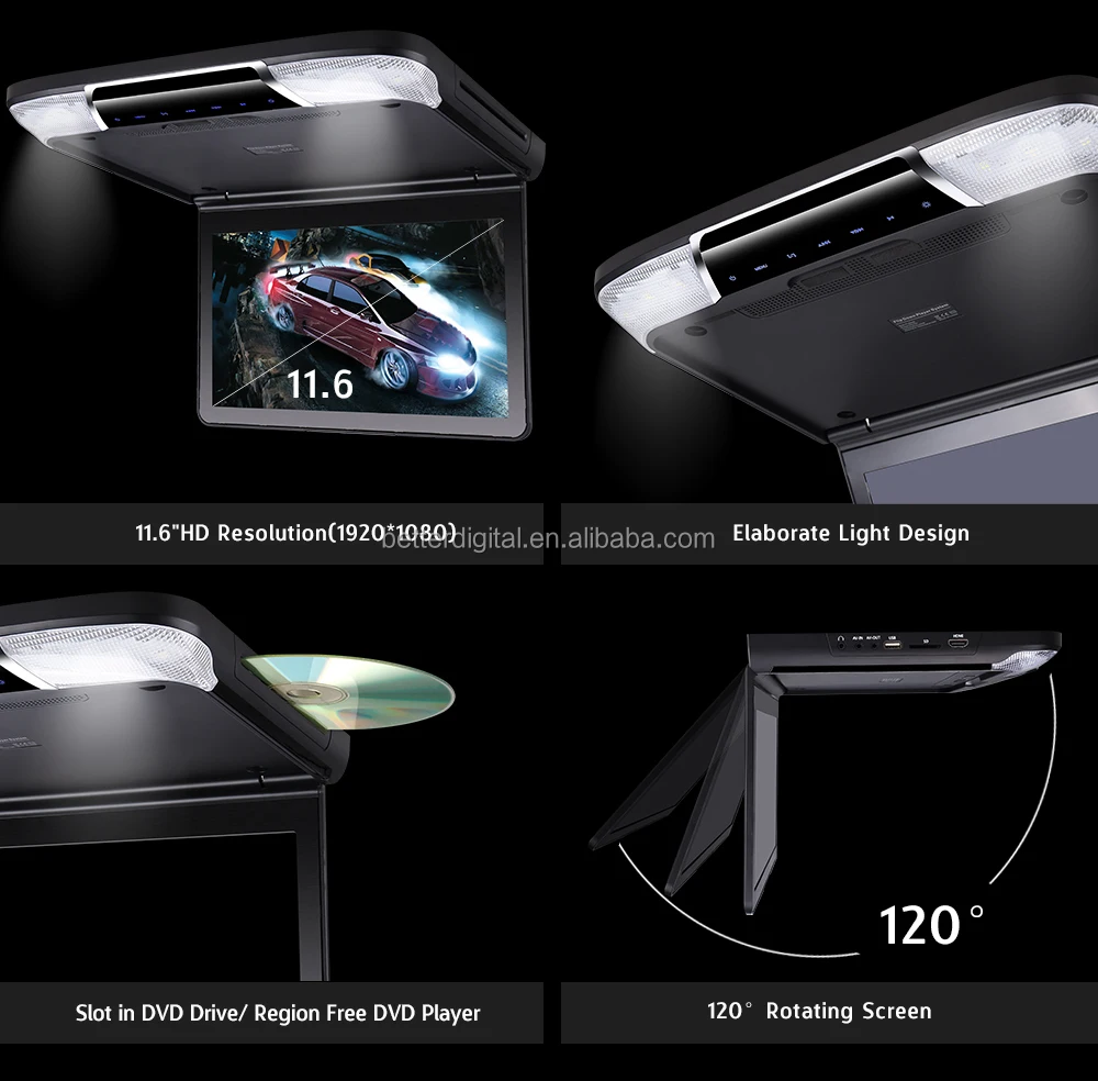 Car roof dvd player 11 INCH 1080P with 1920X1080 RGB