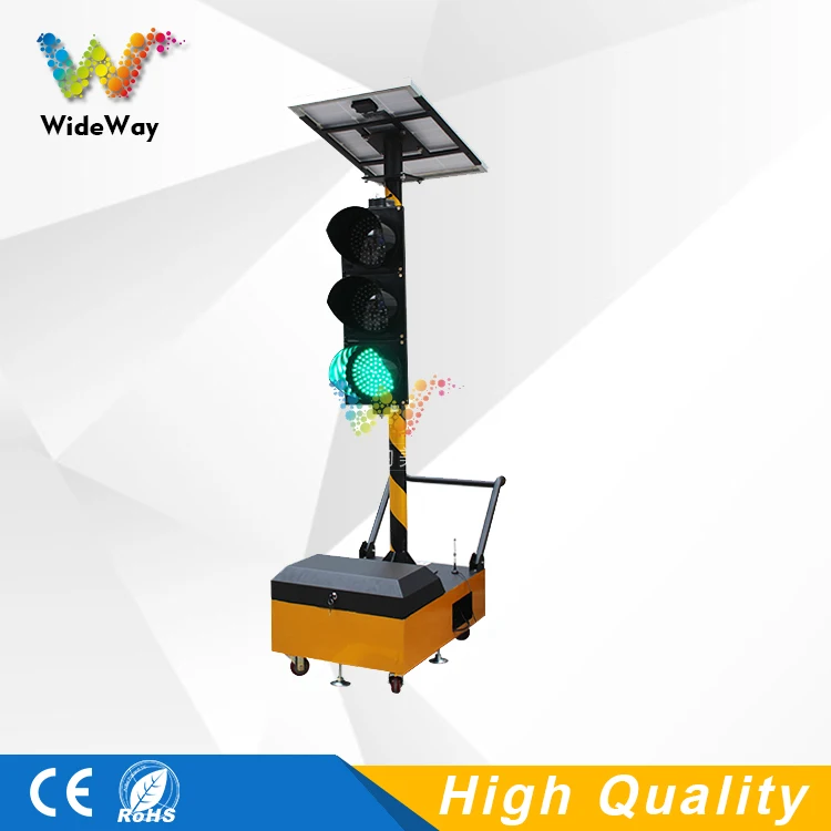 
10 years factory tralier mobile 200mm potable intelligent solar traffic light 