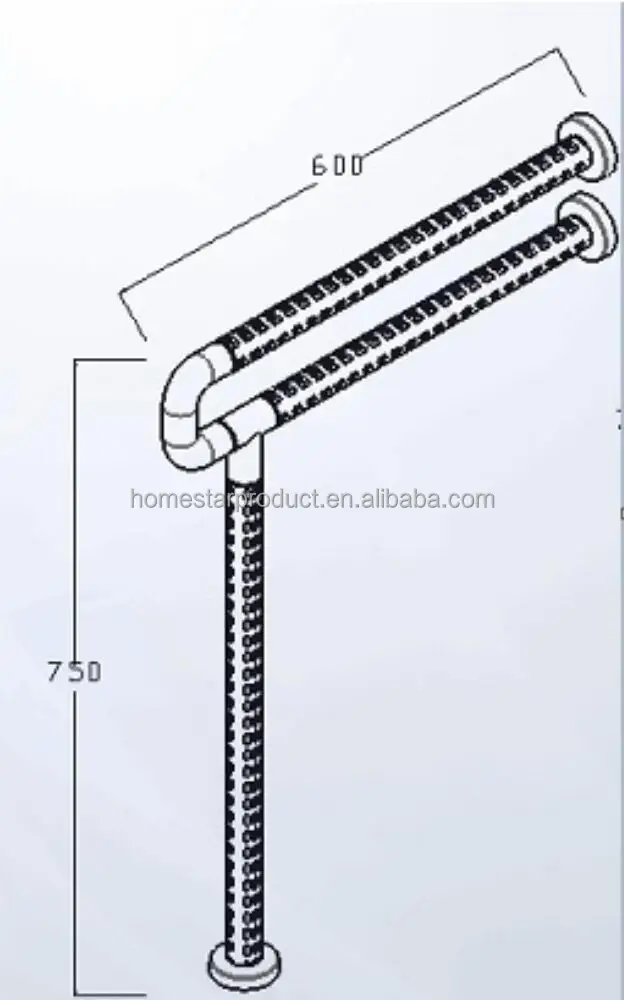 
Stainless steel with ABS coating wall mount toilet handicapped handrail with support 