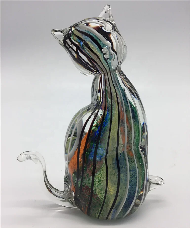 Pretty Decorations Antique Cat Glass Figurines