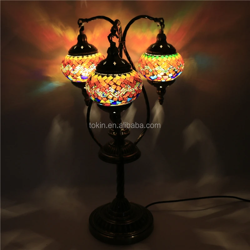 Tokin-lighting (TP3M02) Handmade Mosaic Art Turkish LED table Lamps