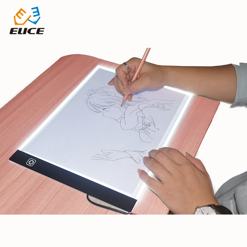 Hot sale school educational stationery laser hit point acrylic LED back lit light up drawing pad drawing toys