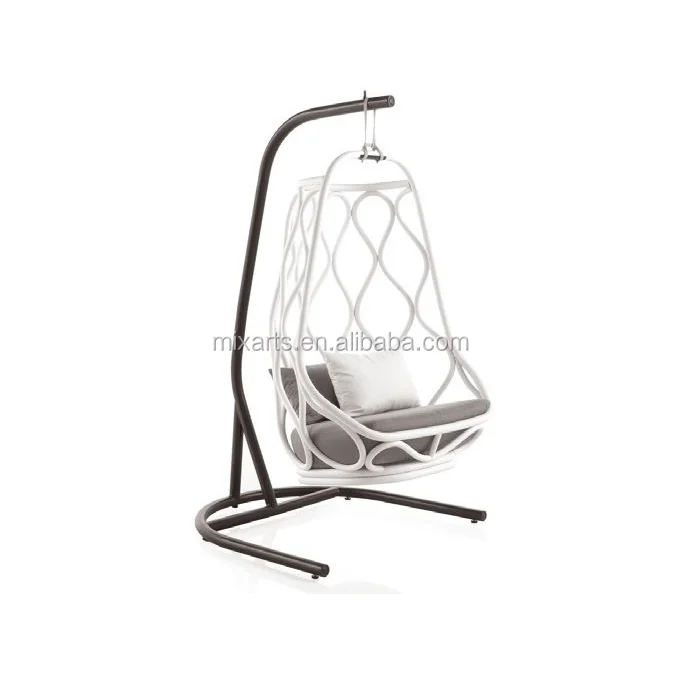 
Mixarts patio hanging swing basket egg chair with stand 
