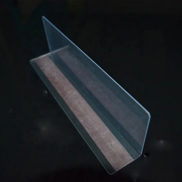 Supermarket Plastic PVC Clear Magnetic L Shape Shelf Dividers for Metal Shelf