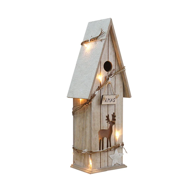Hot sale festival christmas deer shaped  home decoration wooden light LED light