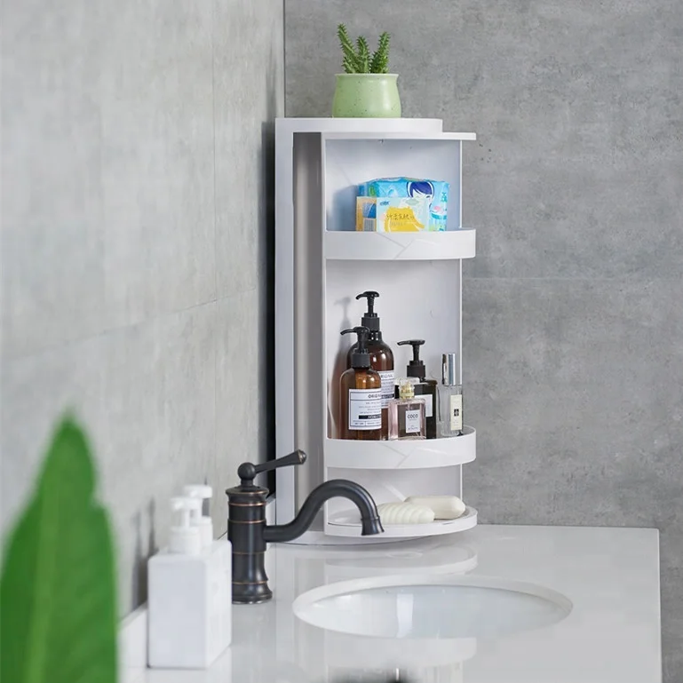 Plastic Elegant 360 Degree Rotation Bathroom Corner Organizer