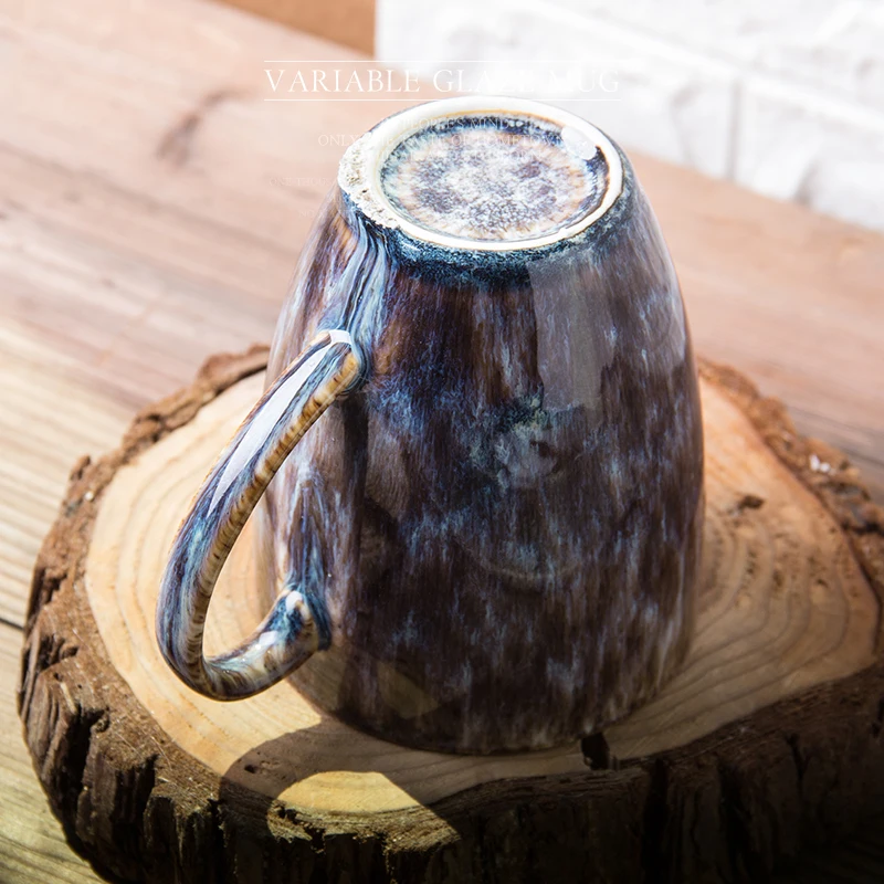 
Modern simple eco home drinking ceramic flambed glazed mug 