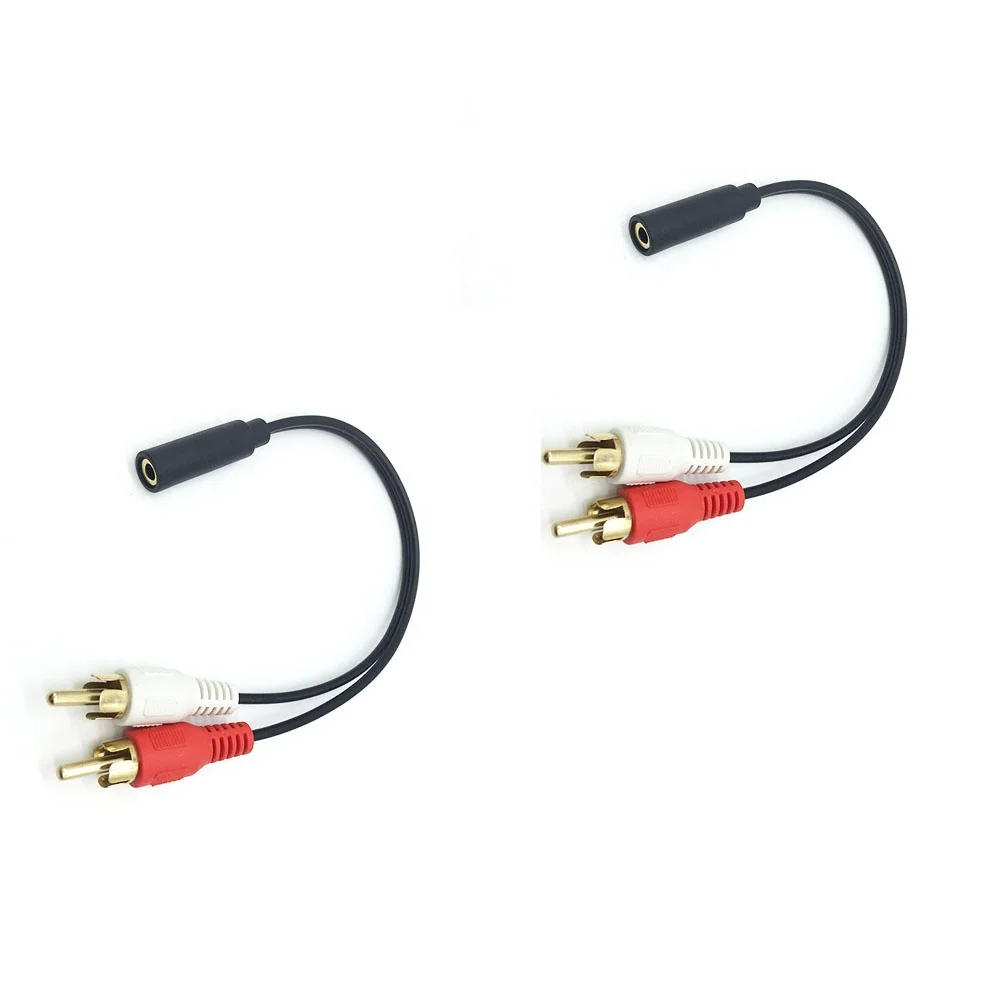 
Audio Y Cable Splitter 2RCA Plugs 3.5mm Jack Female Stereo to RCA Adapter Cable Audio Cable for Speaker 