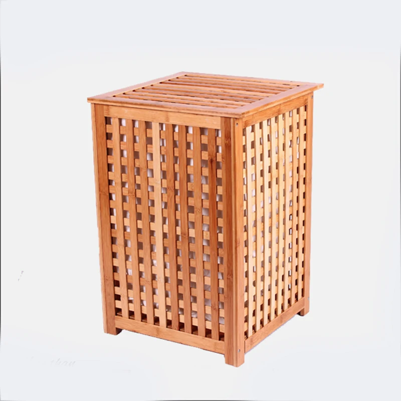Customized Livingroom Bathroom Bamboo Wooden Dirty Clothes Bamboo Laundry Storage Box/Bin/Basket/Organizer
