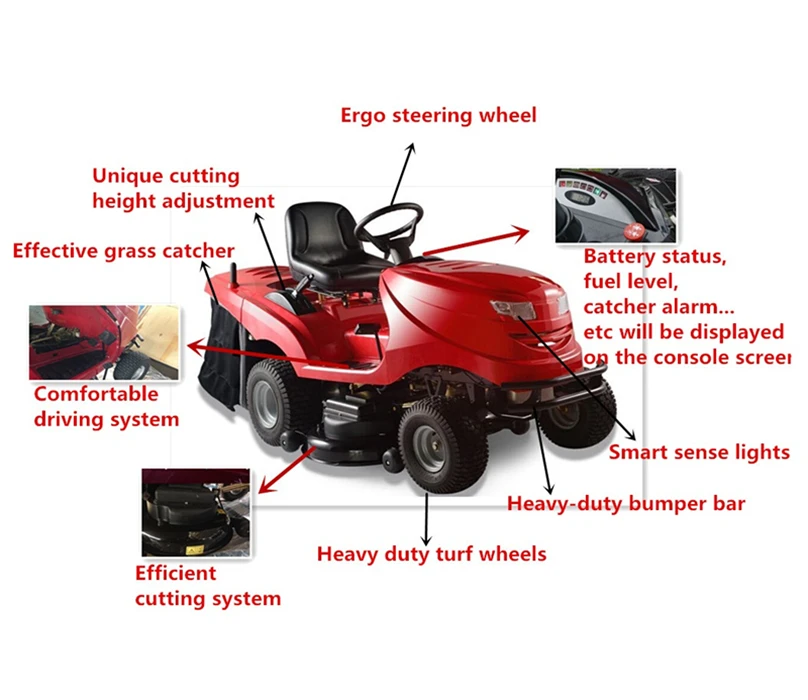 Morgen Chinese Factory Directly Sale Industrial Lawn Mowers Gasoline Ride On Lawn Mower Tractor Grass Lawn Mower