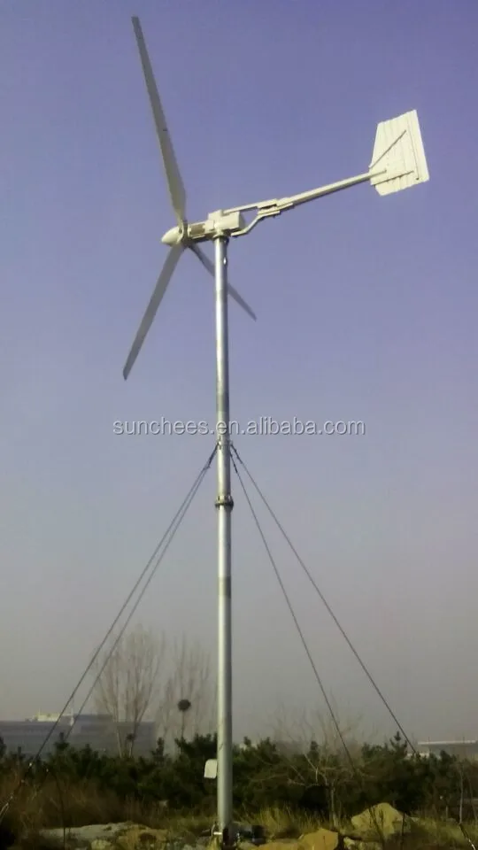 3000w horizontal axis wind mill 3kw wind turbine kit with 3pcs blades
