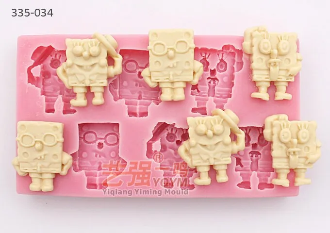 silicone cake mould sponge bob,fondant cake decorating tools,silicone impression mold