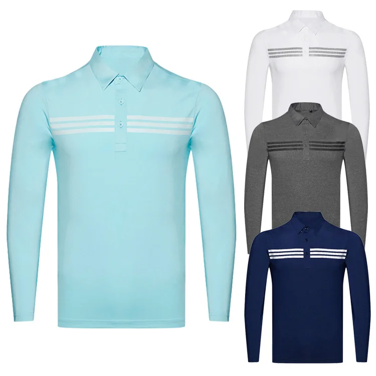 Wholesale Long Sleeve Winter Clothes customized logo Golf Men Shirt  for autumn and winter golf wear