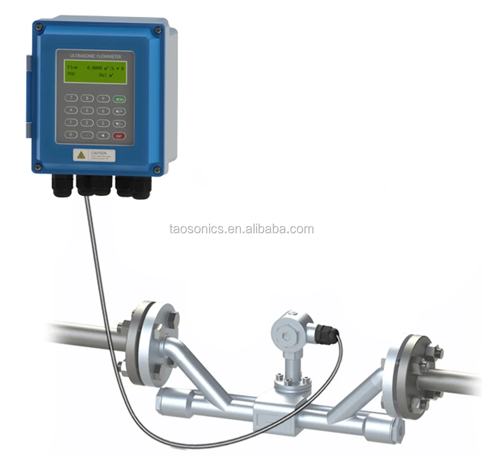 low cost wall mounted inline tube type ultrasonic water flow meter for closed conduit