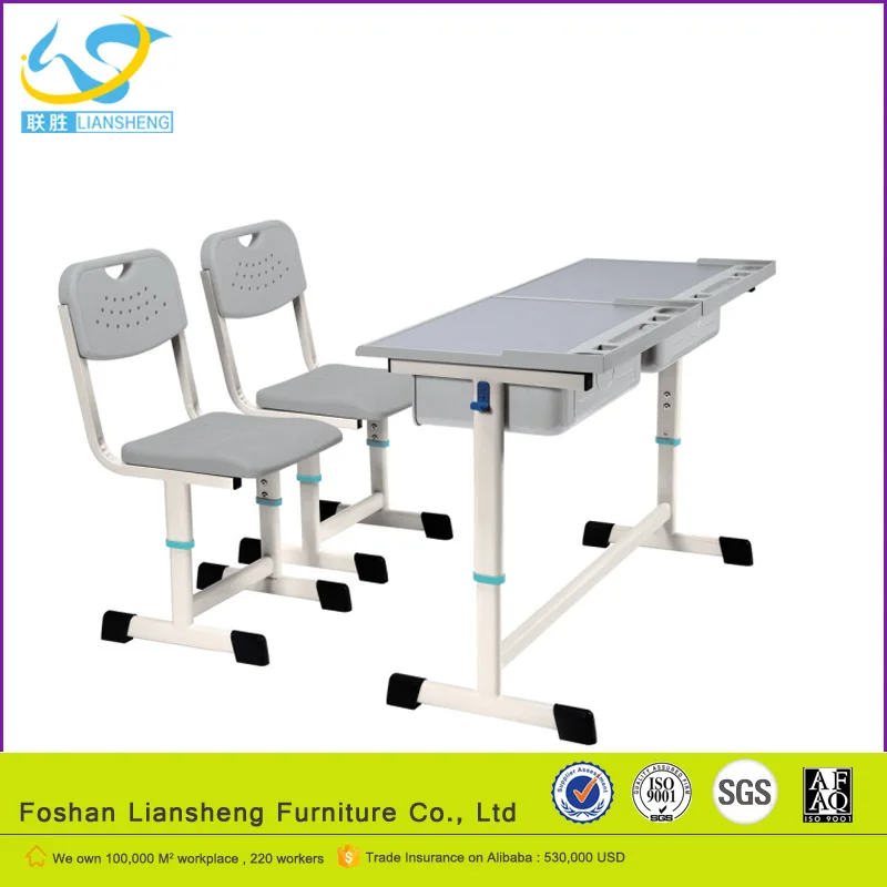 modern hot sale 2 seats fix school furniture wholesale primary school furniture