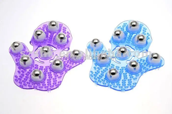 9 Metal Balls 360 Degree Rotation Hand-hold Roller Rolling Joint Massage Glove Manual Beautifying Legs Body Care Massager