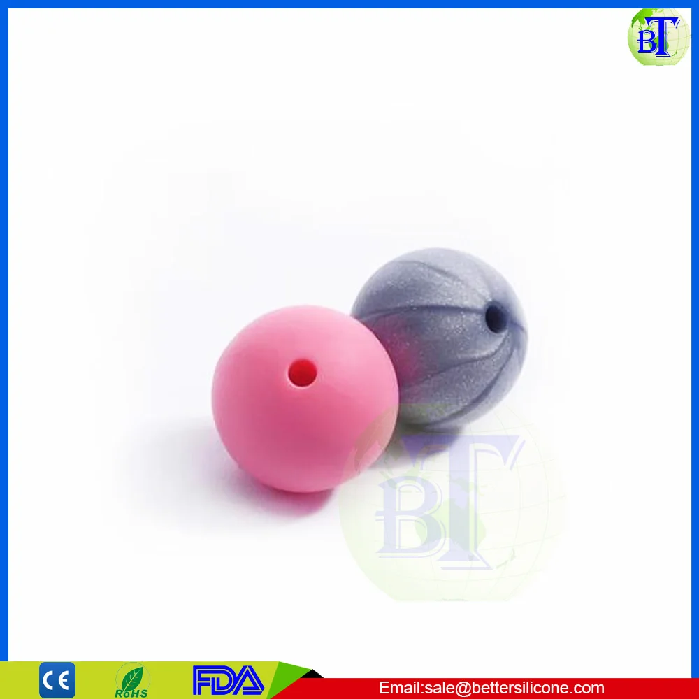 
Amazon hot selling food grade Round Silicone Baby Teething Beads Wholesale 