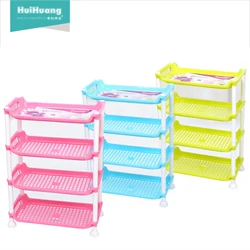 Shantou factory small size desktop kitchen bathroom 4 layers plastic PP colorful storage shelf corner rack storage drawer