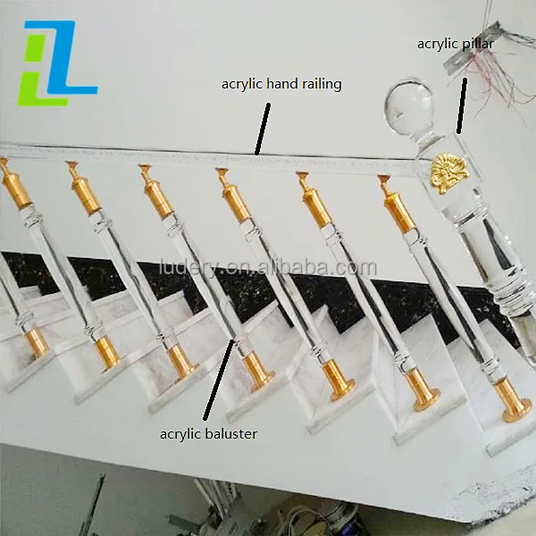 clear acrylic staircase pillar baluster handrail for decoration