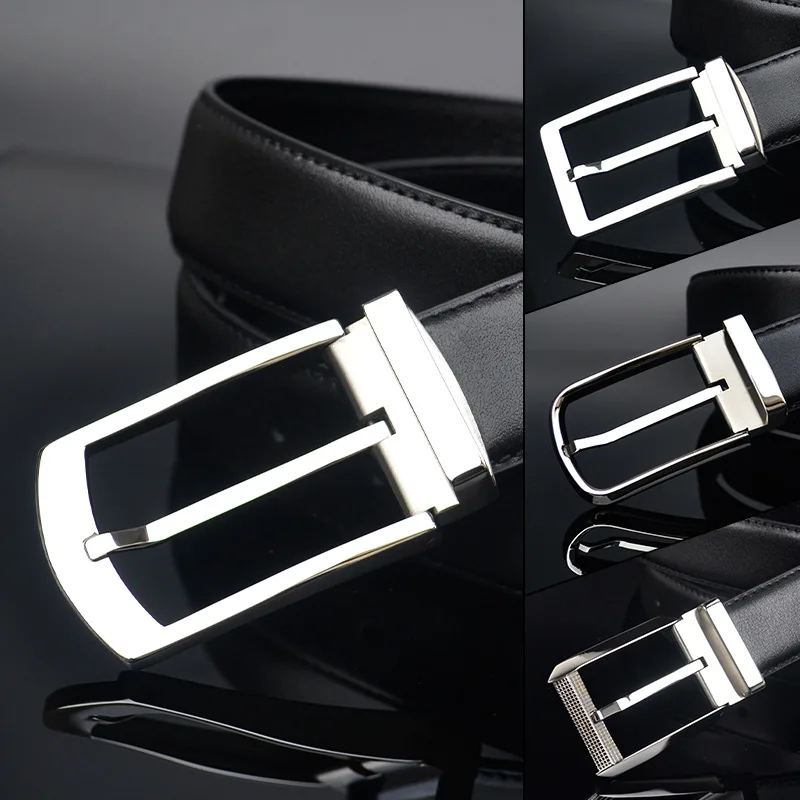 2020 New Arrival Men Italian grain Leather Belt for men  with stainless steel buckle