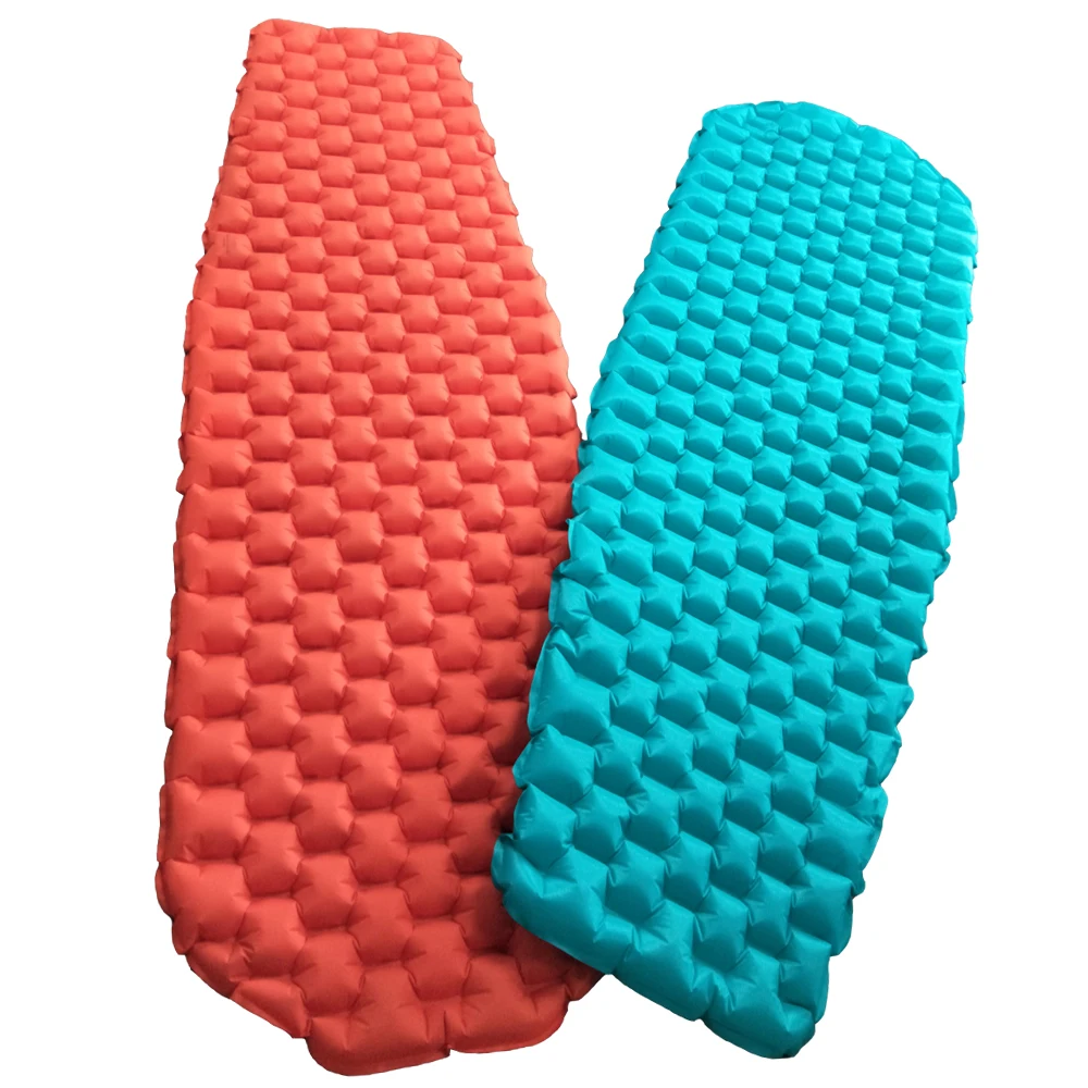 New Design Big Size 40D Nylon Camping Sleeping Inflatable Mattress Air Filled Mummy-shape Pad