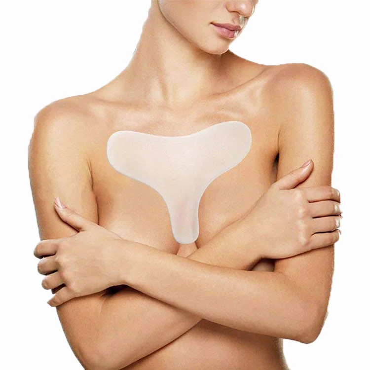 OEM силиконовые накладки для груди против морщин Многоразовые Мягкие против морщин клейкие многоразовые силиконовые накладки для груди для декольте