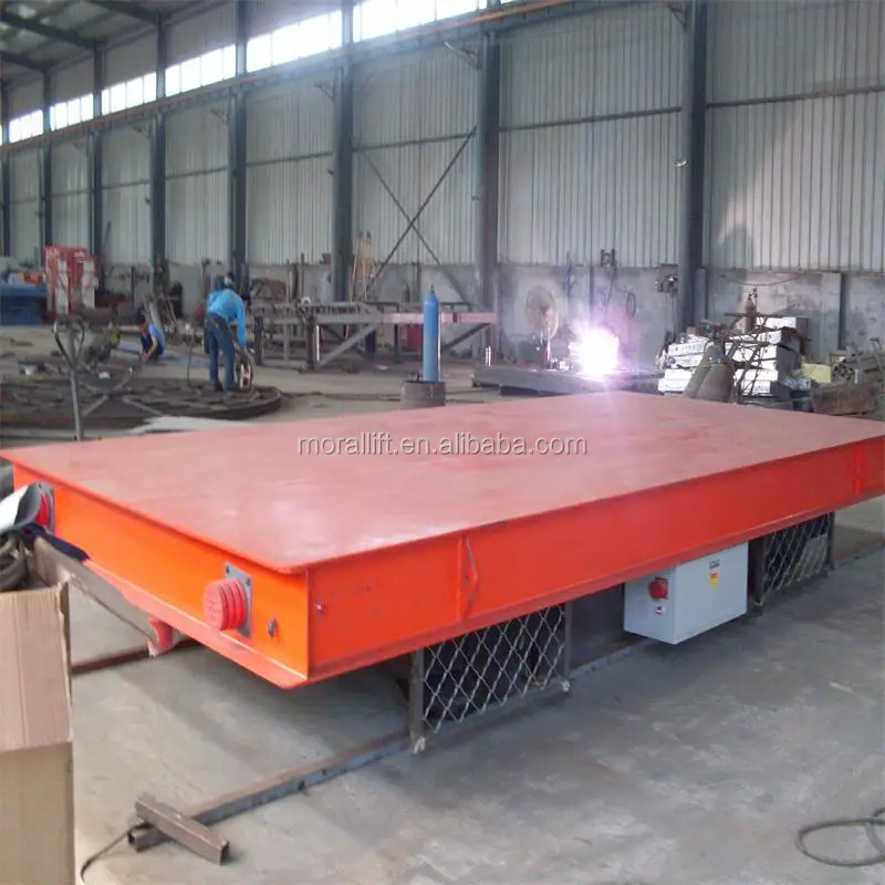 steel coil handling large table electric flat bed rail transfer car