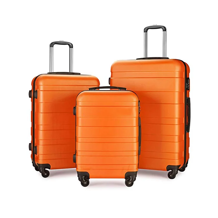 ABS Luggage 3 piece Trolley Luggage Set Spinner Hard Shell Carry on Suitcase