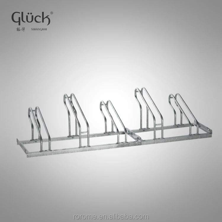 Public 5 slots bicycle holder stand custom steel bike car parking rack
