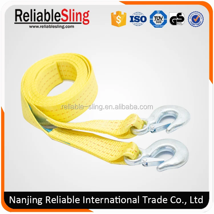 flat hook truck car tow rope tow belt tow strap