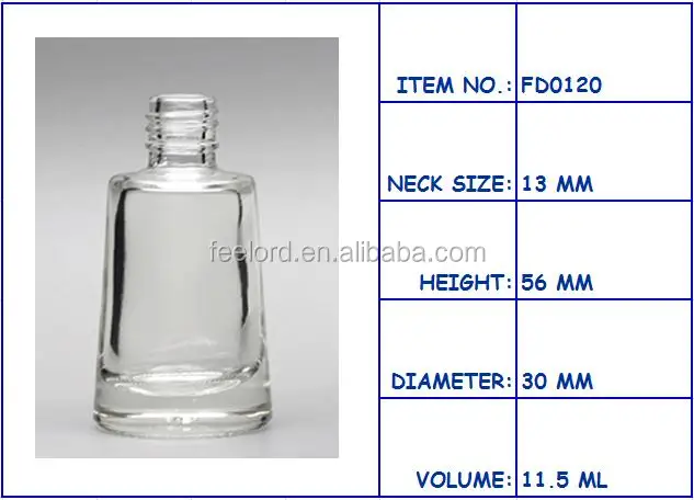 11.5ml FD0120 OEM private logo empty nail polish bottle design FD0120 clear cosmetics glass packing bottle