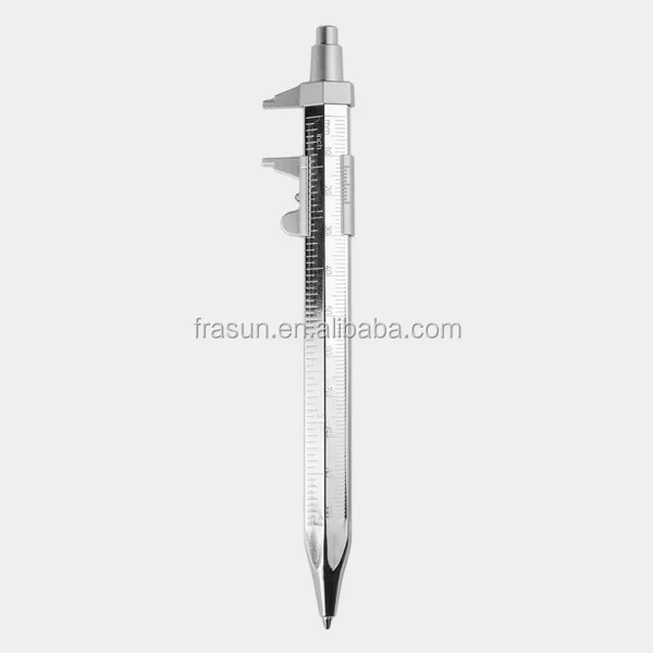 Silver color ballpoint pen, multi function tool pen vernier caliper pen