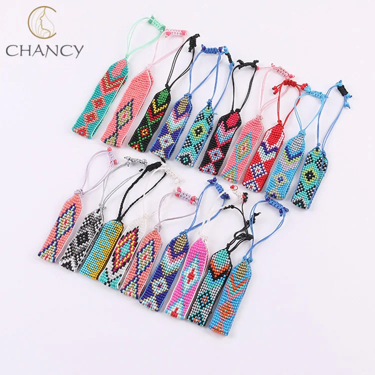 
Bohemian style jewelry multi-color resin seed bead bracelet 