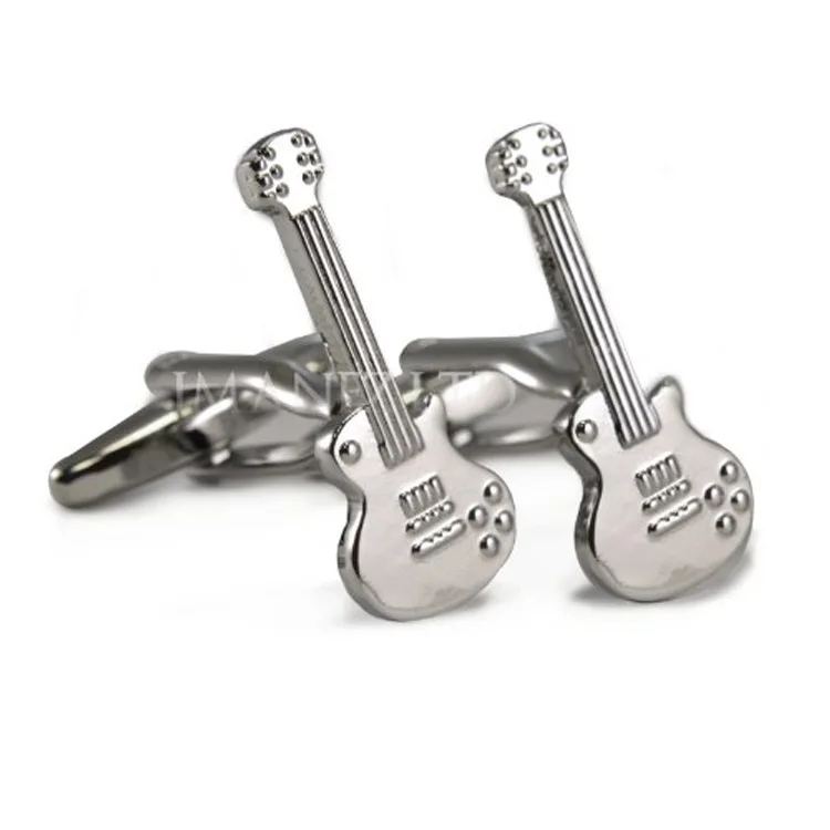 Hot Selling Cute Guitar Shape Custom Make Bulk Cufflinks With Factory Price