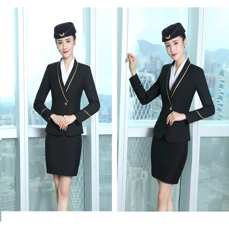 New design for Airline stewardess uniform with airport hostess uniform