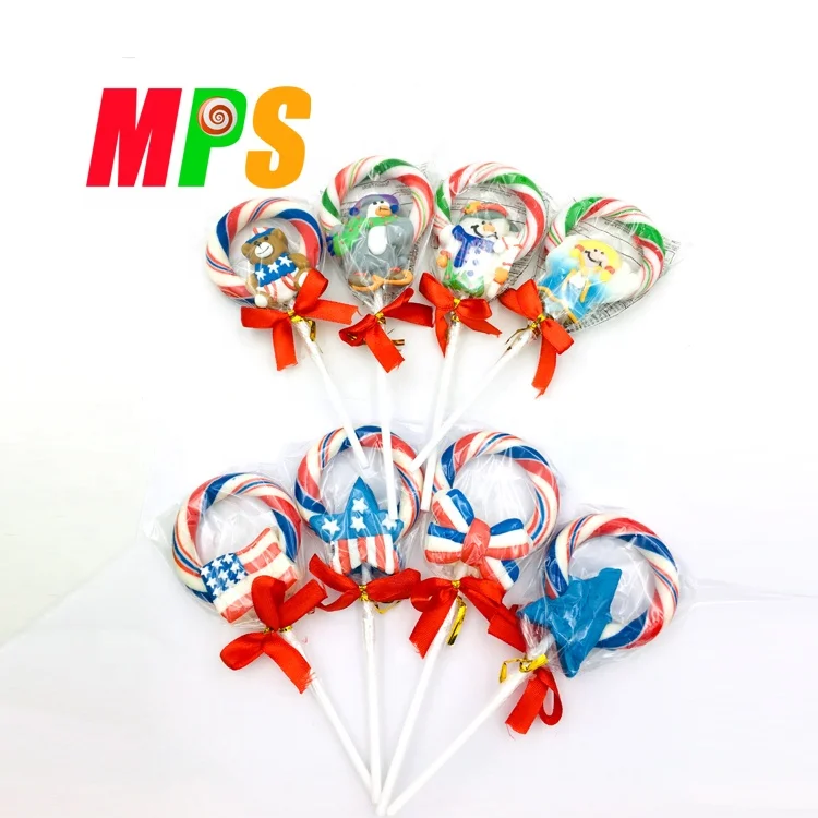High Quality Christmas Series Shaped of Wreath Lollipop Hard Candy
