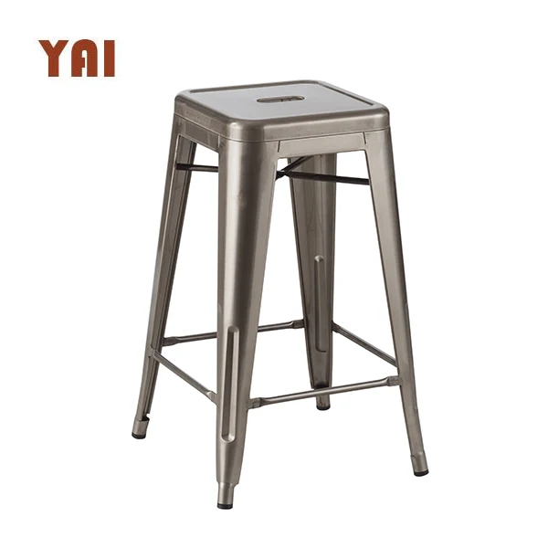 home center kitchen metal brass unique industrial vintage aluminum metal bar stool with wood seat