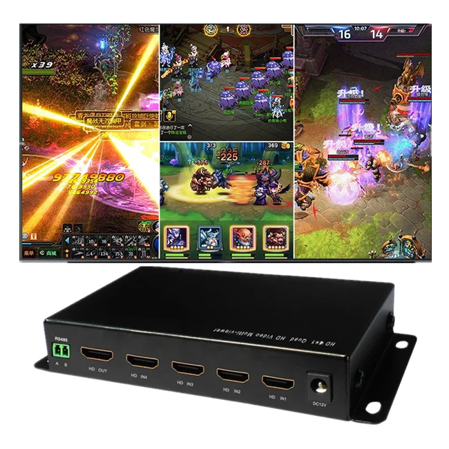 
Games Studio 4x1 quad screen 4 in 1 out hd multiviewer ip control 4k video switcher 